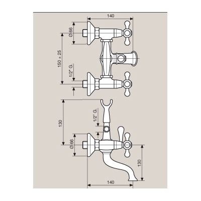 Μπαταρία Μπάνιου 12011 Deco Classic Emmevi Bronze