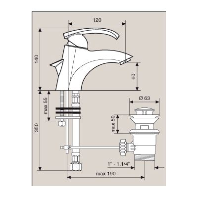 Μπαταρία Νιπτήρος 72003 Ramses Emmevi χρωμέ