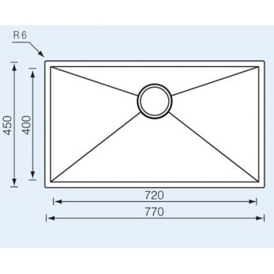 ΝΕΡΟΧΥΤΗΣ SANITEC Filo Quadra 11906 Ανοξείδωτος 77×45cm