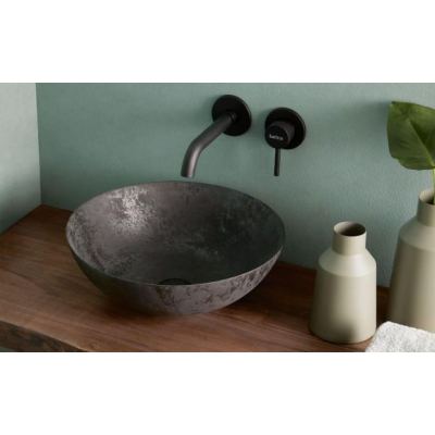 Νιπτήρας Επικαθήμενος BATHCO Matt black (00401) 40x15cm