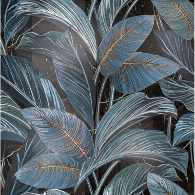 ΠΛΑΚΑΚΙ SHOWALL Black Leaf Wall06 120x120cm Rett. 