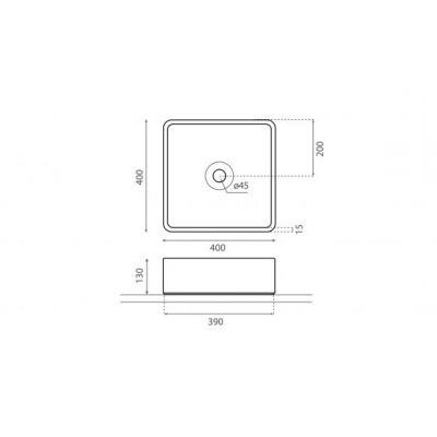 Νιπτήρας Επικαθήμενος BATHCO Nestares (08051/GC) 40x40x13cm 