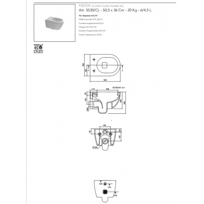 Κρεμαστή Λεκάνη SCARABEO MOON MASK (Matt) 552000 SC-900 