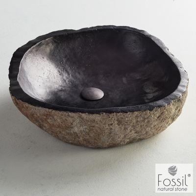 Νιπτήρας Επικαθήμενος RIVERSTONE VERO Φ50-60cm H.15cm FOSSIL 518-RV60 