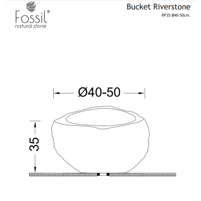 Νιπτήρας Επικαθήμενος BUCKET Φ40-50cm H.35cm FOSSIL 518-RP35 