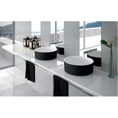 Νιπτήρας Επιτραπέζιος SANINDUSA ROUND WHITE/SATIN BLACK Ø40  